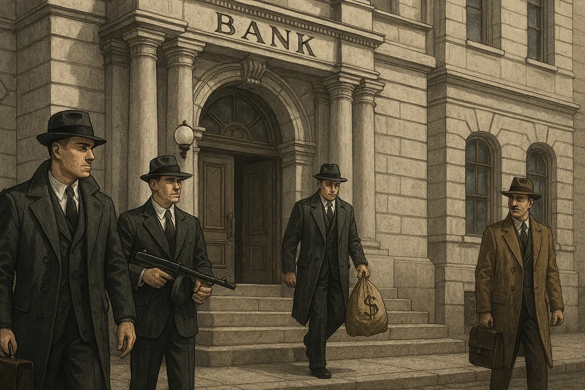 MafiaKill bank vault door with gold bars