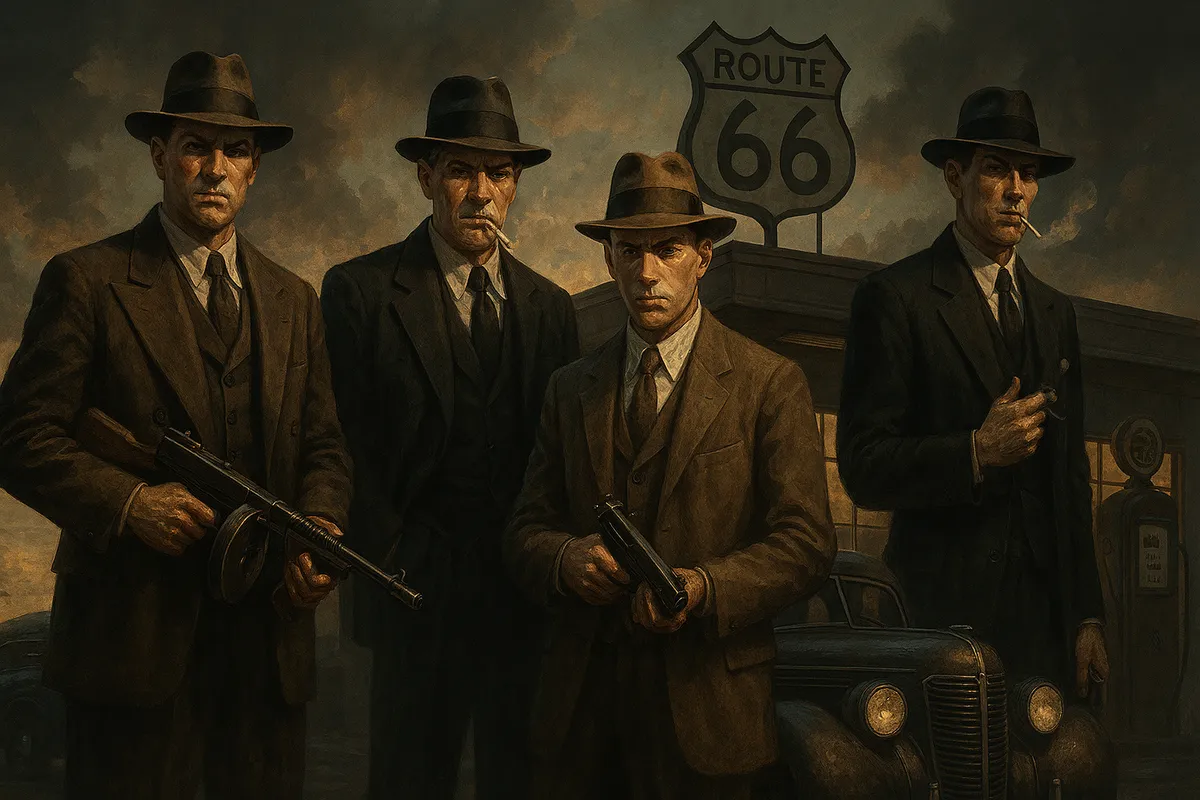 Two players pulling a highway heist on Route 66